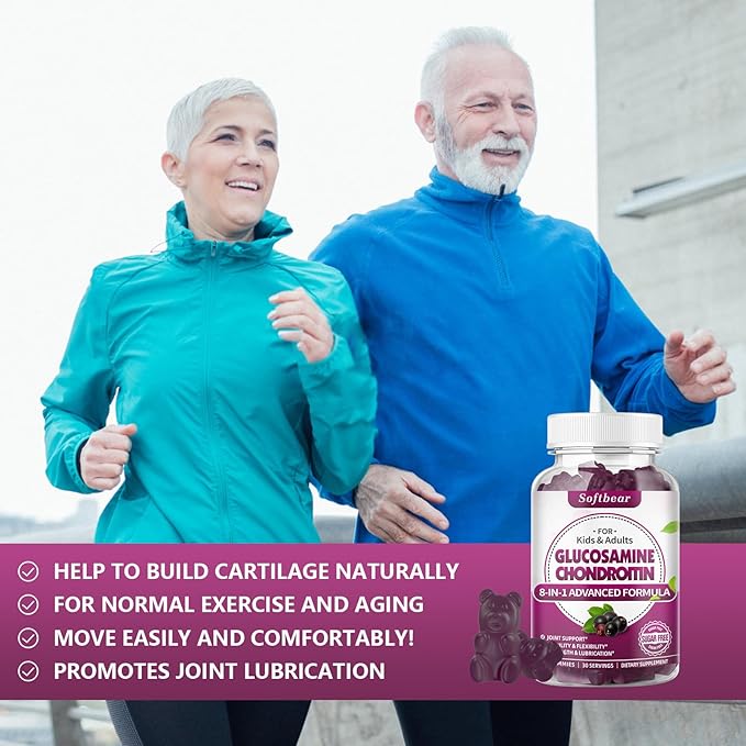 Glucosamine Chondroitin Gummies, Veagn Sugar Free 120 Gummies