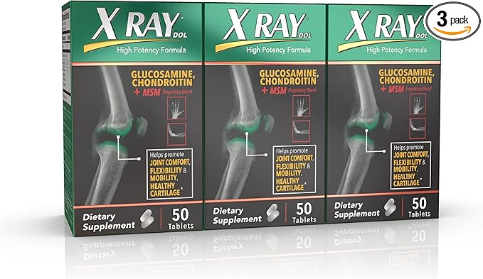 X Ray High Potency Joint Health 1500mg, Chondroitin 300mg, MSM 120 mg, 50 Count, 3