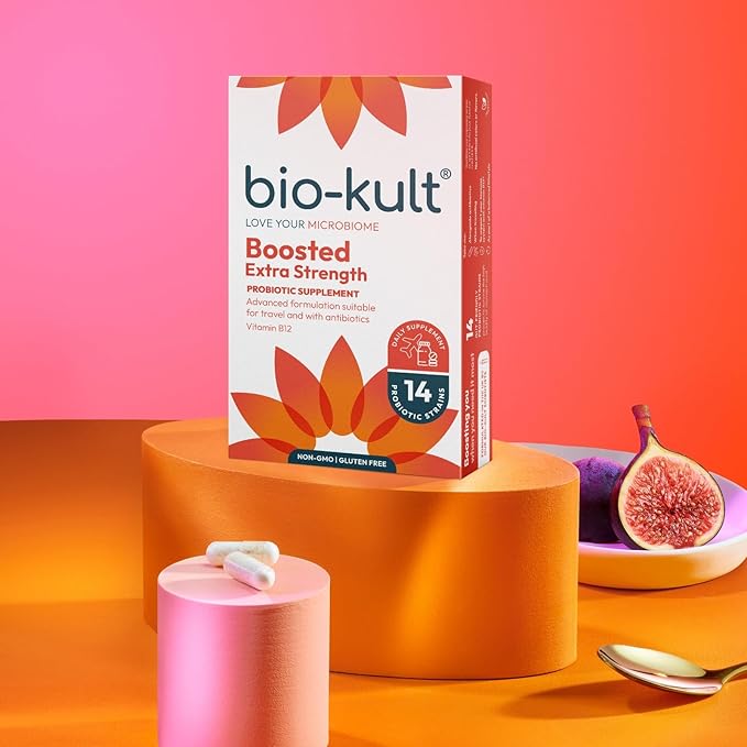 Bio-Kult Boosted Gut Health Probiotic Supplement,14 4X Power, B12, Digestive 30 Count 1)