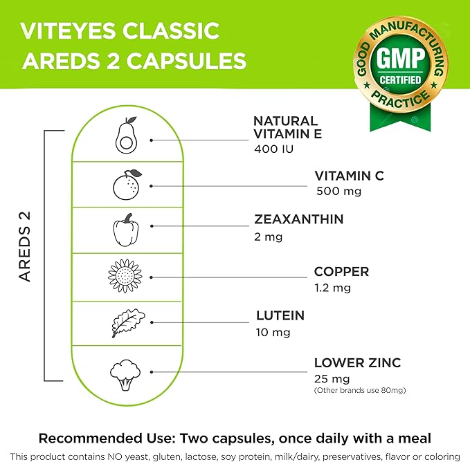 Viteyes AREDS 2 Eye Vitamins, Classic 180 Ct