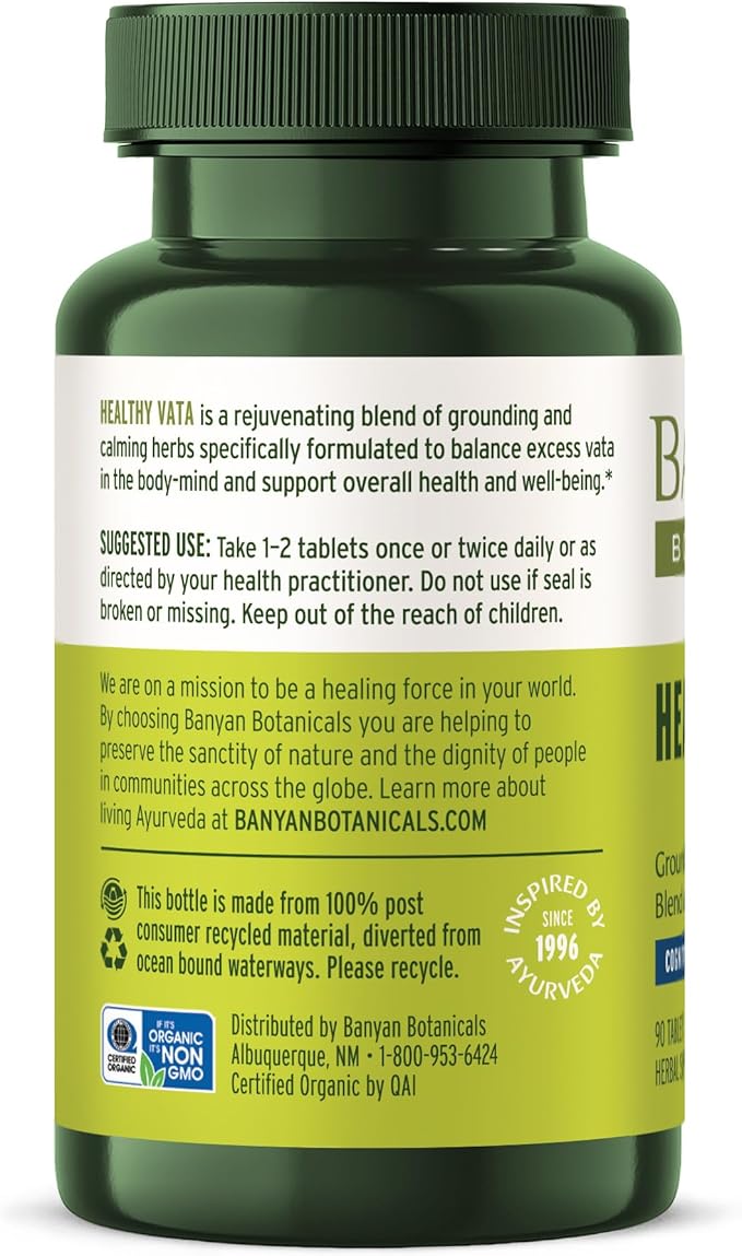 Banyan Botanicals Healthy Vata – Organic 90 Tablets