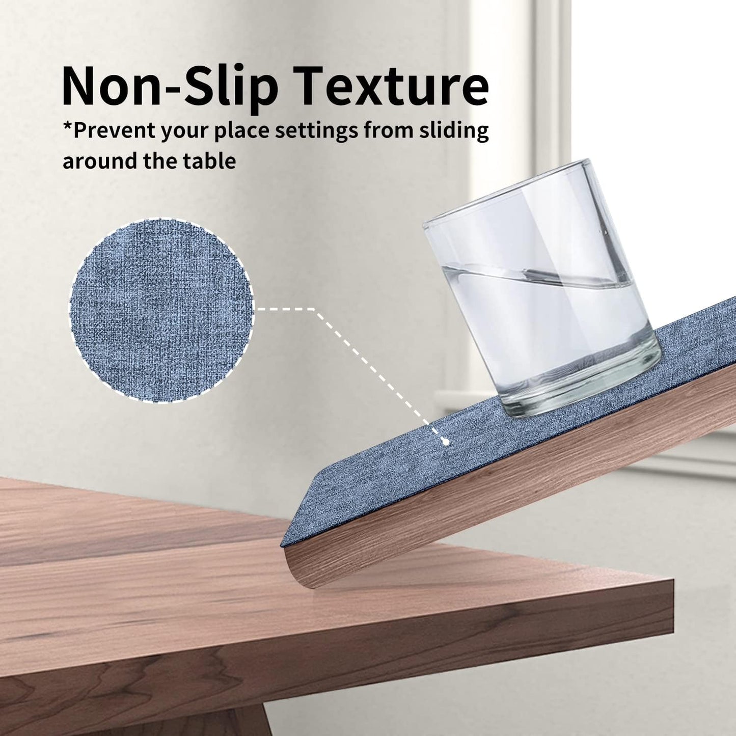 Maxpearl Faux Leather Placemats Set of 4, Waterproof - Wipe Clean - Heat Resistant - Anti Slip Dining Table Place Mats, Suitable for Indoor & Outdoor Use, 17’’×12’’, Blue