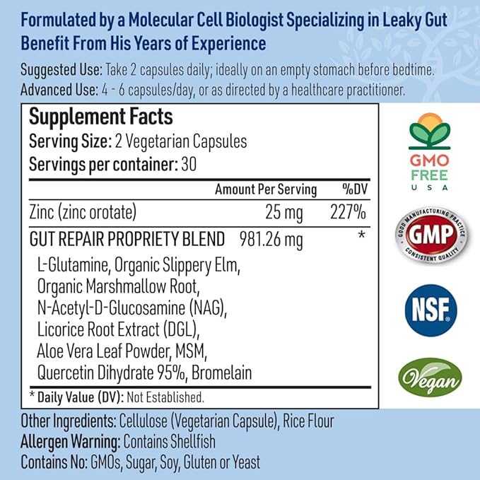 Leaky Gut Repair Maximum Support Gut 60 Caps
