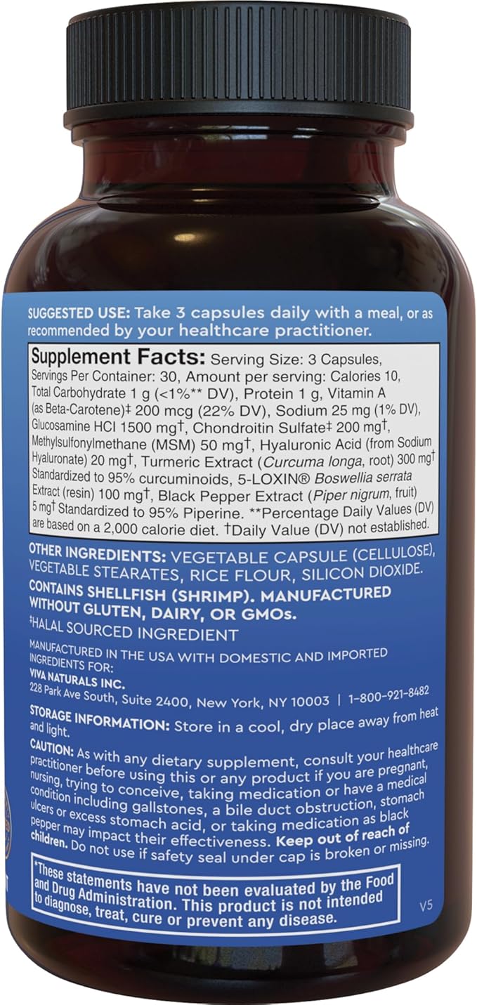 Glucosamine Chondroitin MSM Joint Support Supplement, 90 Capsules