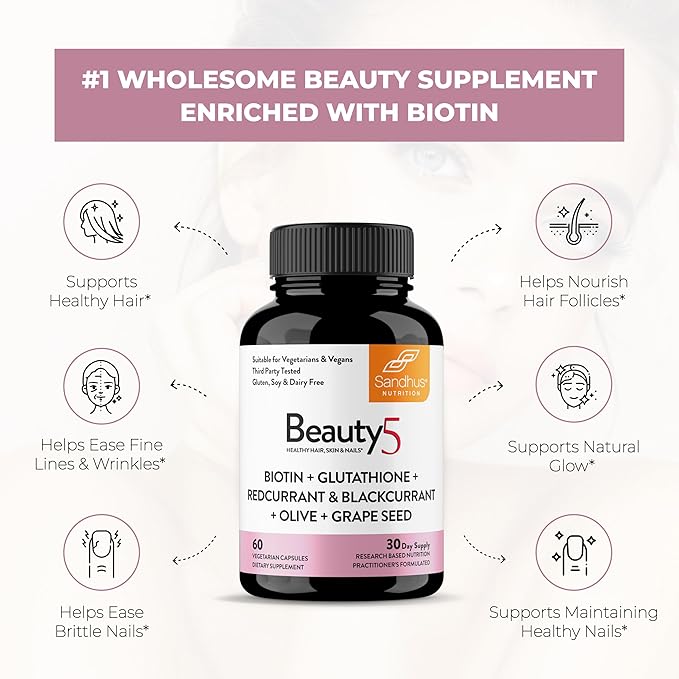 Sandhu's Beauty5 Capsules|60 Vegetarian Capsules| 30