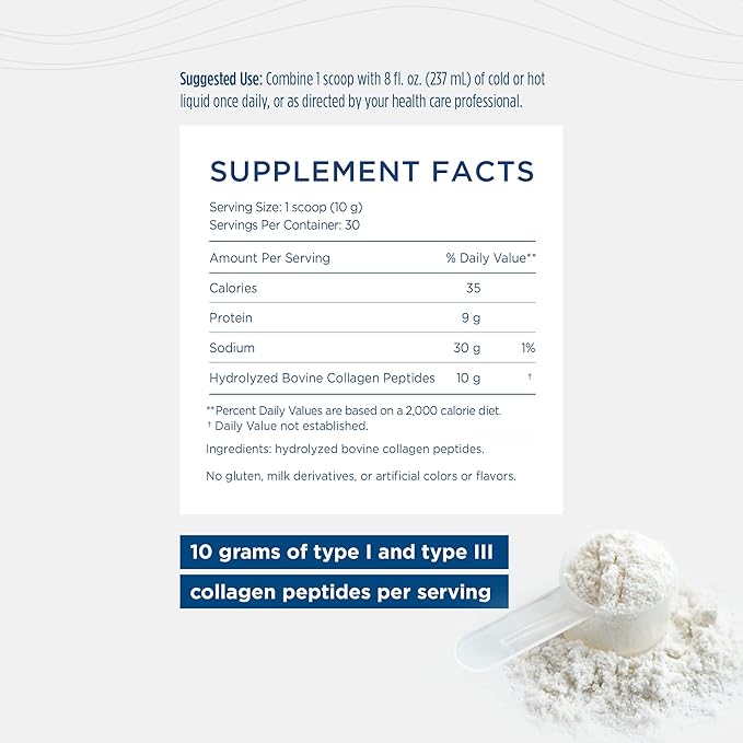 Nordic Naturals Nordic Beauty Collagen Peptides, Unflavored 10.6 Ounces 30 Servings