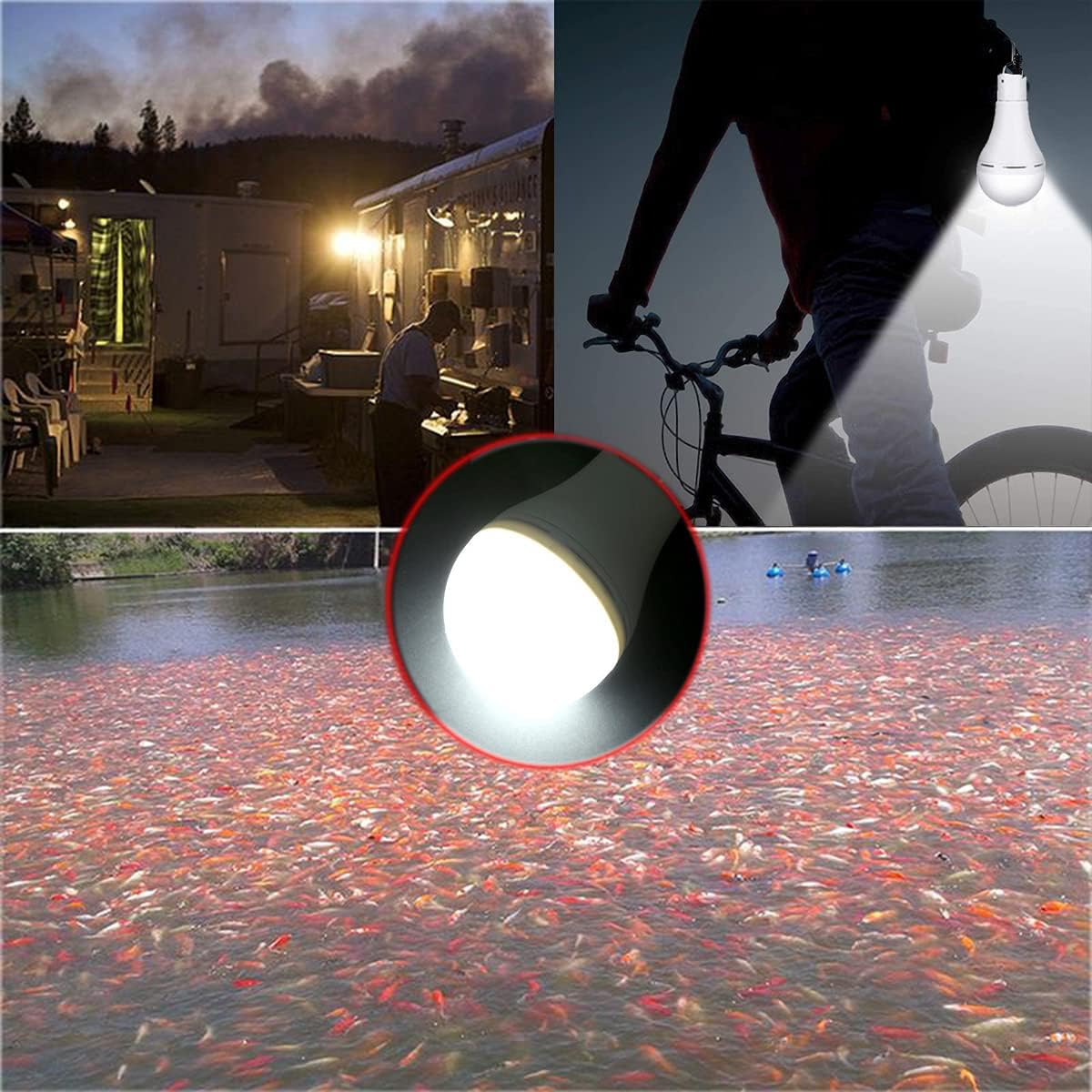 Solar Light Bulb Portable 350LM Solar Powered Camping Light Led Lantern Outdoor for Lamp Light Hiking Fishing Tent Indoor Shed Chicken Coop Hurricane Emergency with USB Chargeable