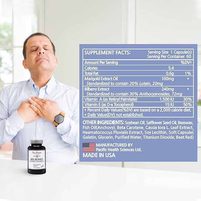 Dr. Brian Eye Vitamins Lutein Capsule 240mg Lutein 20mg Vitamin 1500iu Vitamin 15iu, Support