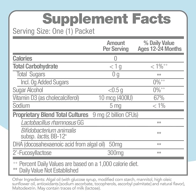 Culturelle Baby Healthy Development Probiotic, Vitamin 1+, Gluten 30 Count