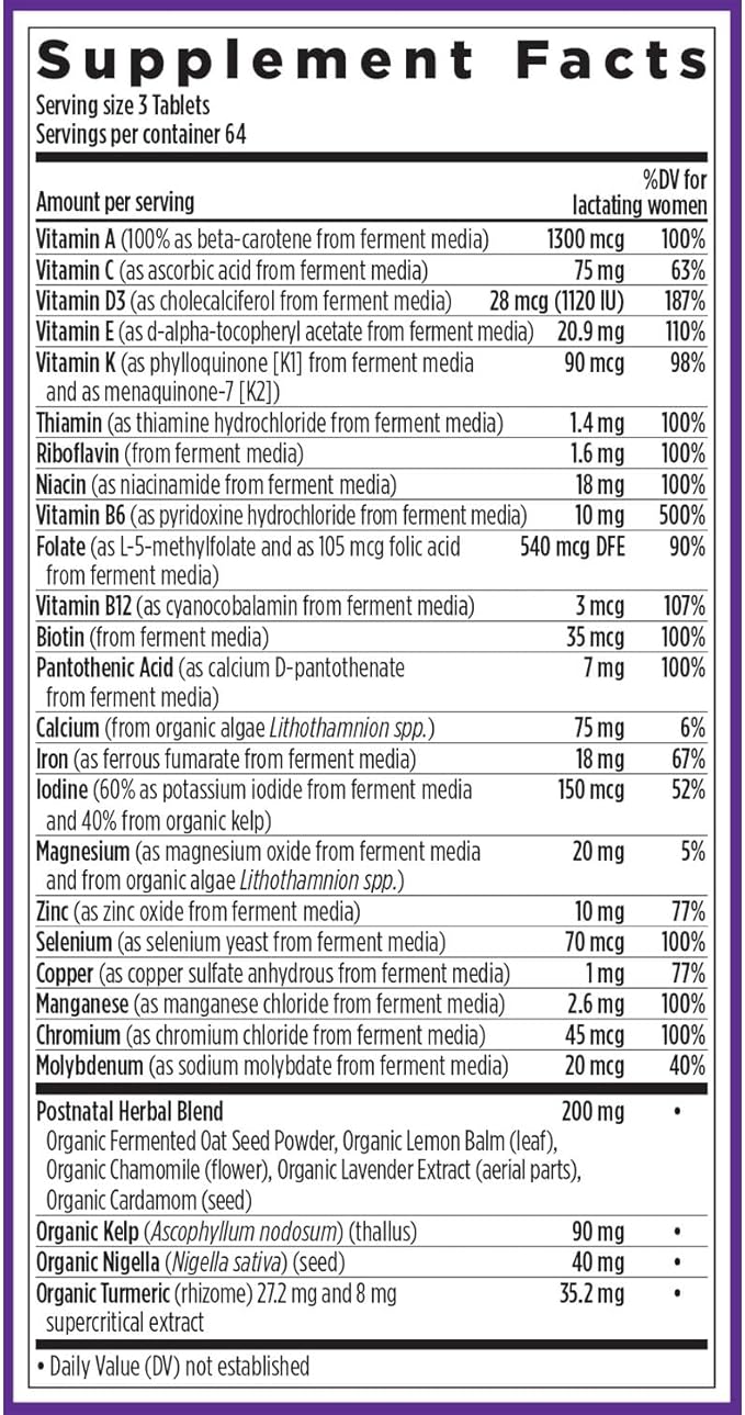 New Chapter, Postnatal Vitamins Lactation Supplement, D3 + 192 Count