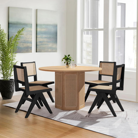 Black Modern Dining Chairs Set of 4 Kitchen Chairs Armless, Sillas de Comedor Modernas