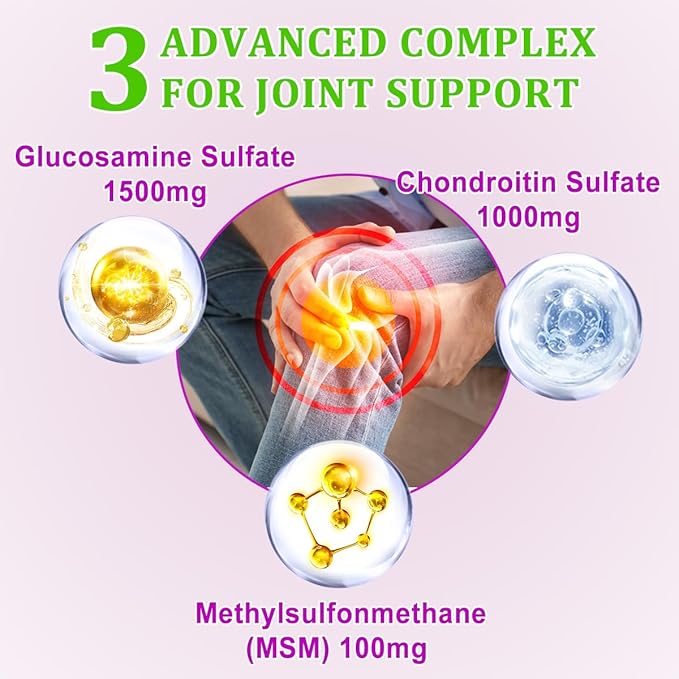Sugar Free Glucosamine Chondroitin Gummies, 1500mg 60 Cts