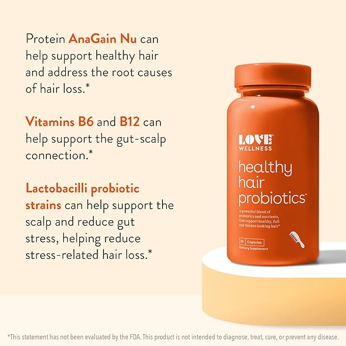 Love Wellness Healthy Hair Probiotics B12 & B6 | 30 Capsules