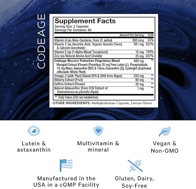 Codeage Eyes Vitamins 2 Vitamins 120 Capsules