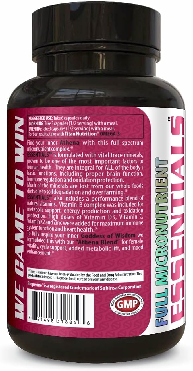 Titan Nutrition Essentials Women’s Daily Multivitamin, 180 Ct