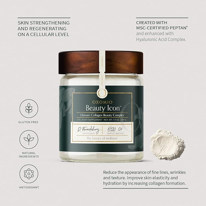 Beauty Icon, Marine Collagen Peptides Powder, 10.8 Grams 7.4 Oz,