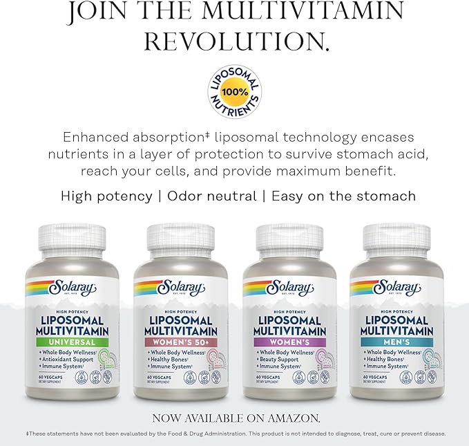 SOLARAY Once Daily High Energy Multivitamin, Iron Free, Immune System and Energy Support, Whole Food and Herb Base Ingredients, Men’s and Women’s Multi Vitamin, 60 Servings, 60 VegCaps