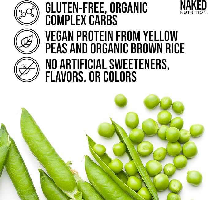 Naked Chocolate Peanut Butter Vegan Mass - 1,290 Calories, Nothing Artificial, All Natural Chocolate PB Weight Gainer Protein Powder - 8LB Bulk, GMO Free, Gluten Free & Soy Free - 11 Servings