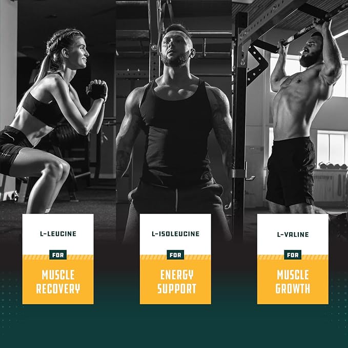 Branch Chain Amino Acids Supplement - Vegan BCAA Tablets Post Workout Muscle Recovery and Muscle Growth Support - Branched Chain Amino Acids Supplement for Men and Womens Workout Recovery 60 Count