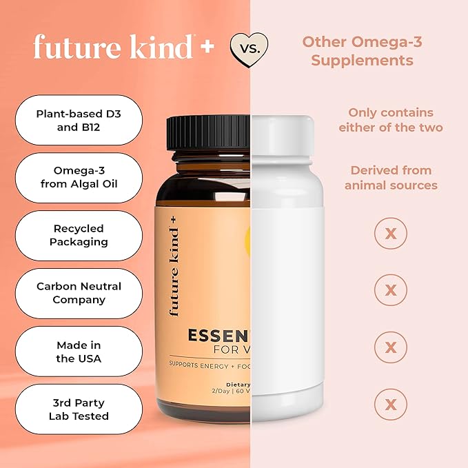 Future Kind Vegan Multivitamins 3 DHA+EPA, B12 & D3 - 60 Tiny
