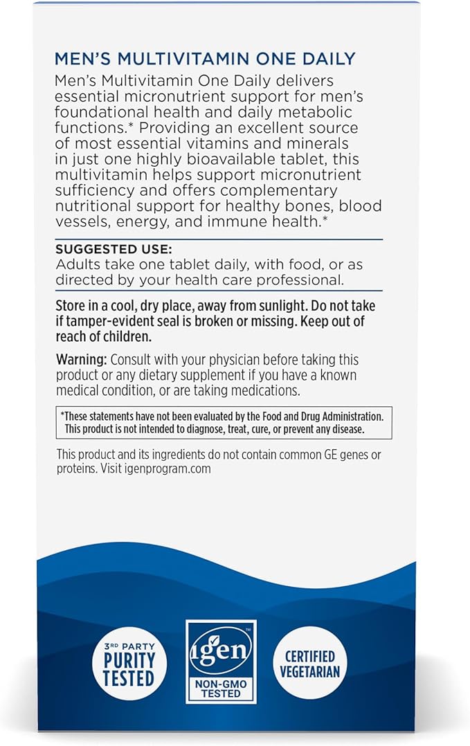 Nordic Naturals Men’s Multivitamin One Daily 20 Essential 30 Tablets 30 Servings