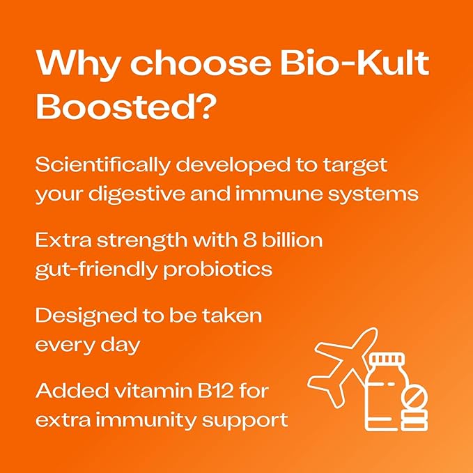 Bio-Kult Boosted Gut Health Probiotic Supplement,14 4X Power, B12, Digestive 30 Count 1)