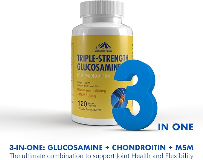 Glucosamine + Chondroitin + MSM 3-in-One 120 Count 8 Month