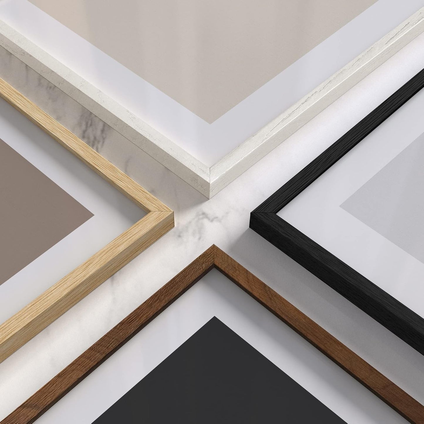 HAUS AND HUES Beige Oak Wood 9x12 Picture Frame - Modern Wood Wall Art Display - Lightweight 9x12 Frame for Art Prints, Photos, Posters - Ready-to-Hang Vertically & Horizontally