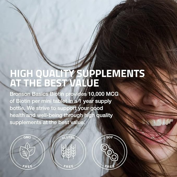 Bronson Biotin 10,000 MCG Supports Healthy 150 Vegetarian