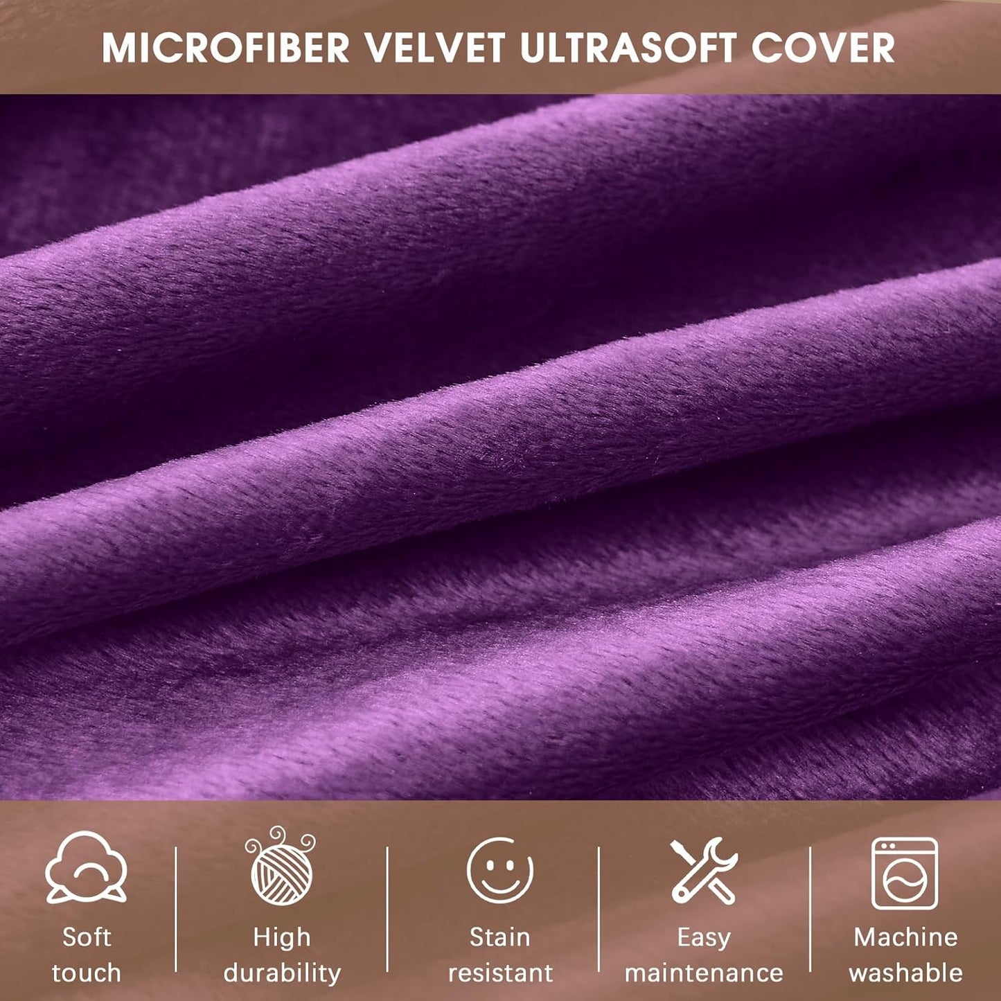 Bean Bag Chairs for Kids - Memory Foam Furniture BeanBag Chair - Kids/Teens Sofa with Soft Micro Fiber Cover - Round Fluffy Couch for Living Room Bedroom College Dorm - 2.5 ft, Purple