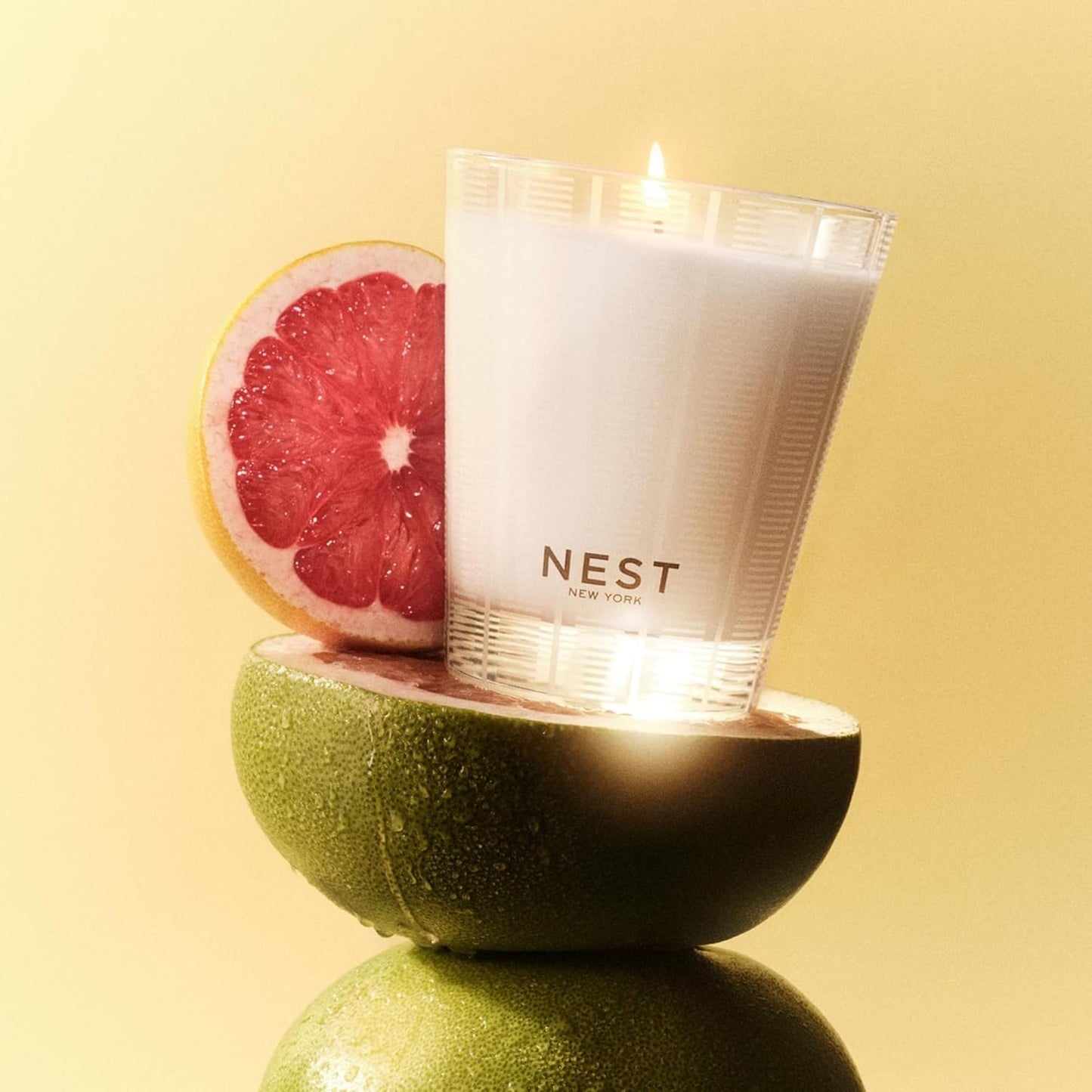 NEST New York Scented Classic Candle, Grapefruit - 8.1 oz - Up to 60-Hour Burn Time - Reusable Glass Vessel