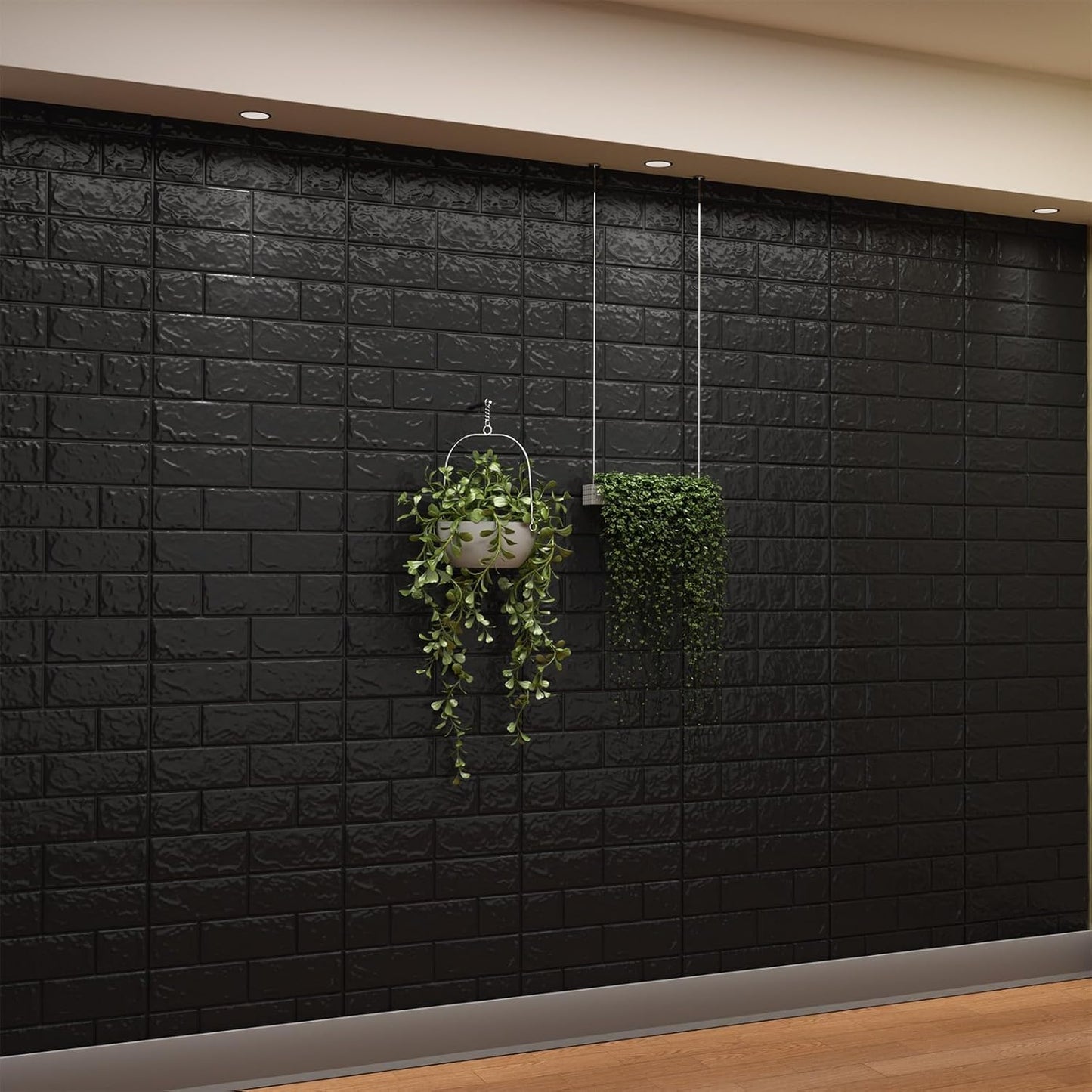 3D Wall Panels Peel and Stick,XPE Foam Stone 3D Wallpaper, Textured Faux Brick Wall Panels Black,30PCS