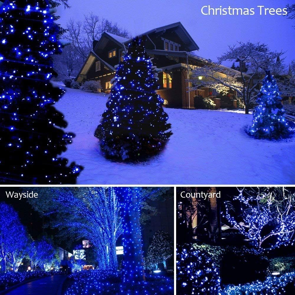 33FT 100 LEDs String Lights Waterproof Fairy Lights 8 Modes with Memory 30V UL Certified Power Supply for Home, Garden, Wedding, Party, Christmas Decoration Indoor Outdoor (Blue)