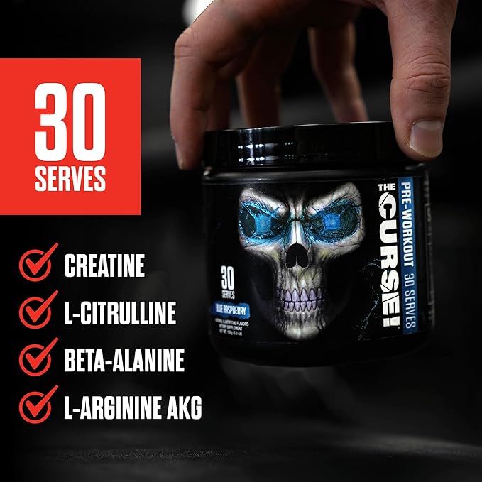 JNX SPORTS The Curse! Pre Workout Powder - Cherry Limeade 30 Servings | Preworkout: Boost Strength, Energy + Focus for Men & Women | Caffeine, Beta-Alanine, Creatine & L-Citrulline