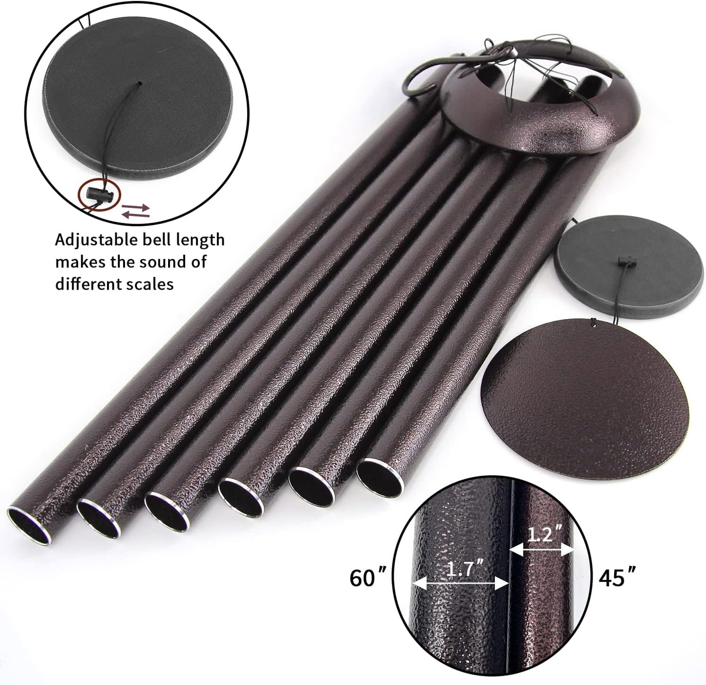 ASTARIN 60" Extra Large Outside Metal Wind Chimes with Deep Tone, Outdoor for Patio Balcony Garden Yard Decoration