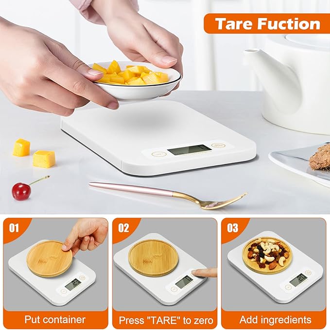 Smart Food Scale - Digital Food Scales Grams and Ounces with Nutritional Calculator, Food Scale for Weight Loss, Kitchen Scales for Food Nutrition, Calorie Scale for Diet, Keto, Diabetics 0.1oz-11lb