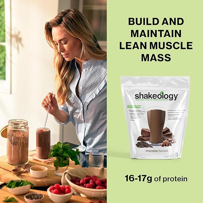 Shakeology Vegan Protein Powder - Gluten Free, Superfood Protein Shake - Helps Support Healthy Weight Loss, Lean Muscle Support, Gut Health, Manage Effects of Stress, Chocolate - 30 Servings
