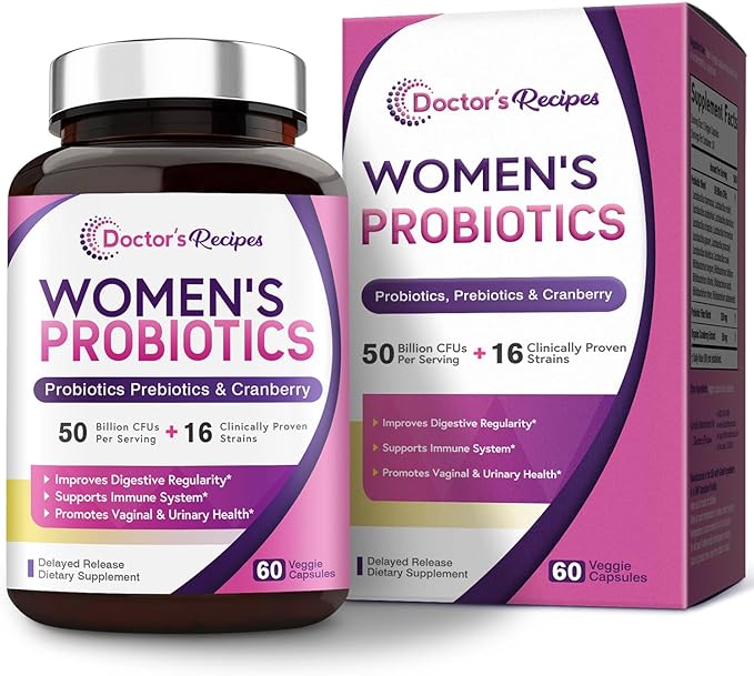 Doctor's Recipes Women’s Probiotic, 60 Caps 50 Billion 16 Strains,