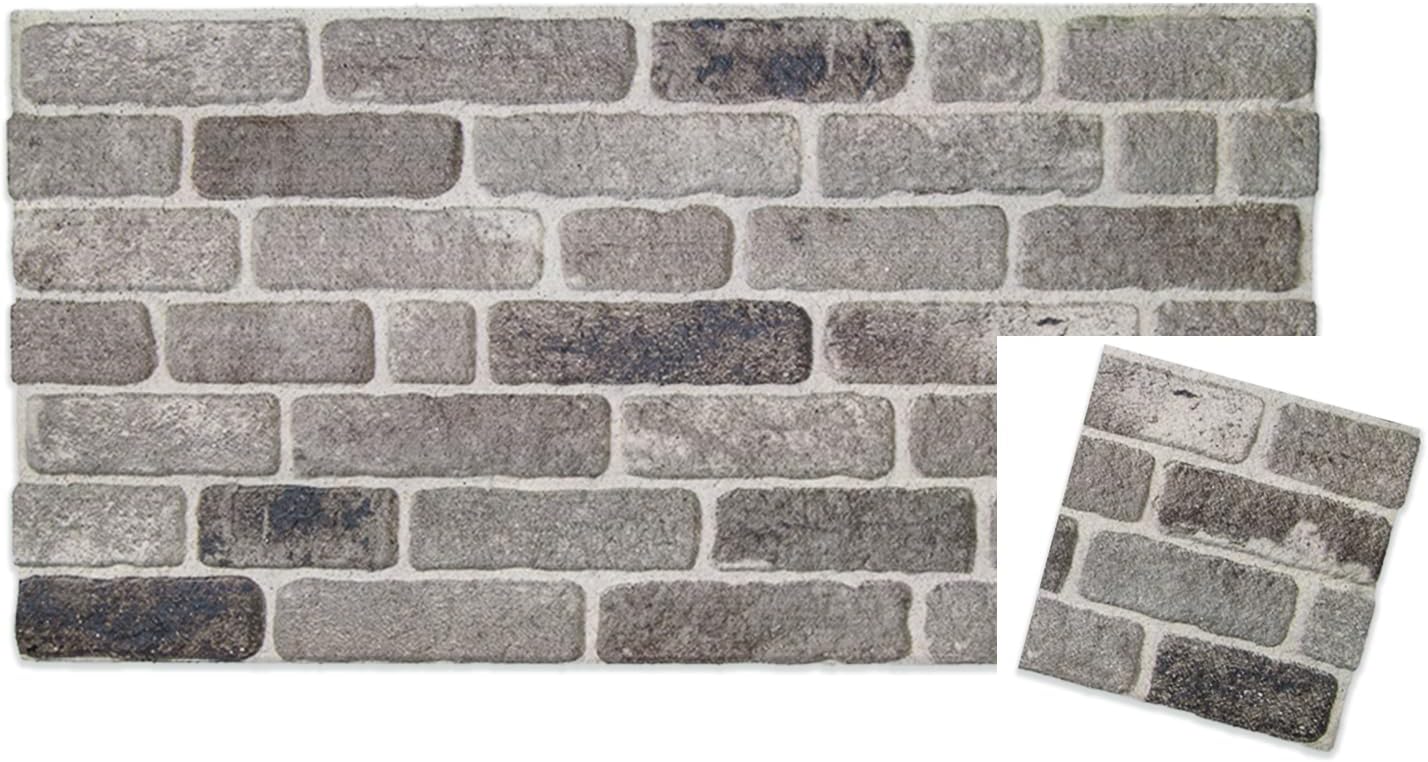 IZODEKOR 3D Wall Panels Brick Effect - Cladding, Stone Look, Styrofoam Facing for Living Room, Kitchen, Bathroom, Balcony, Bedroom, Back of Counter and Teras | Path of Gray (10" x 10" Sample)