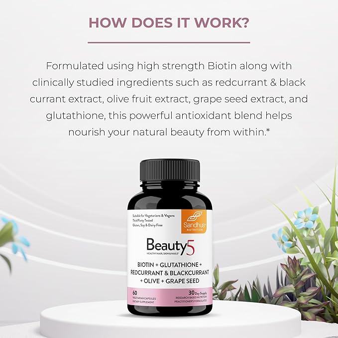 Sandhu's Beauty5 Capsules|60 Vegetarian Capsules| 30