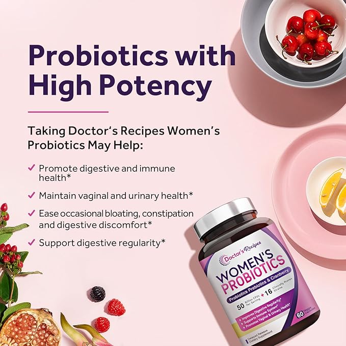 Doctor's Recipes Women’s Probiotic, 60 Caps 50 Billion 16 Strains,