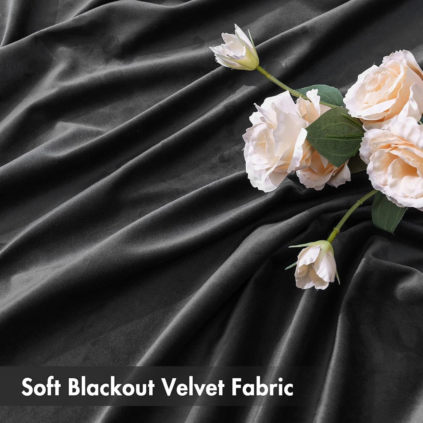 MIULEE Black Velvet Curtains Thermal Insulated Blackout Curtain Drapes for Bedroom Living Room Darkening 72 Inches Long Curtains Panels Rod Pocket Set of 2