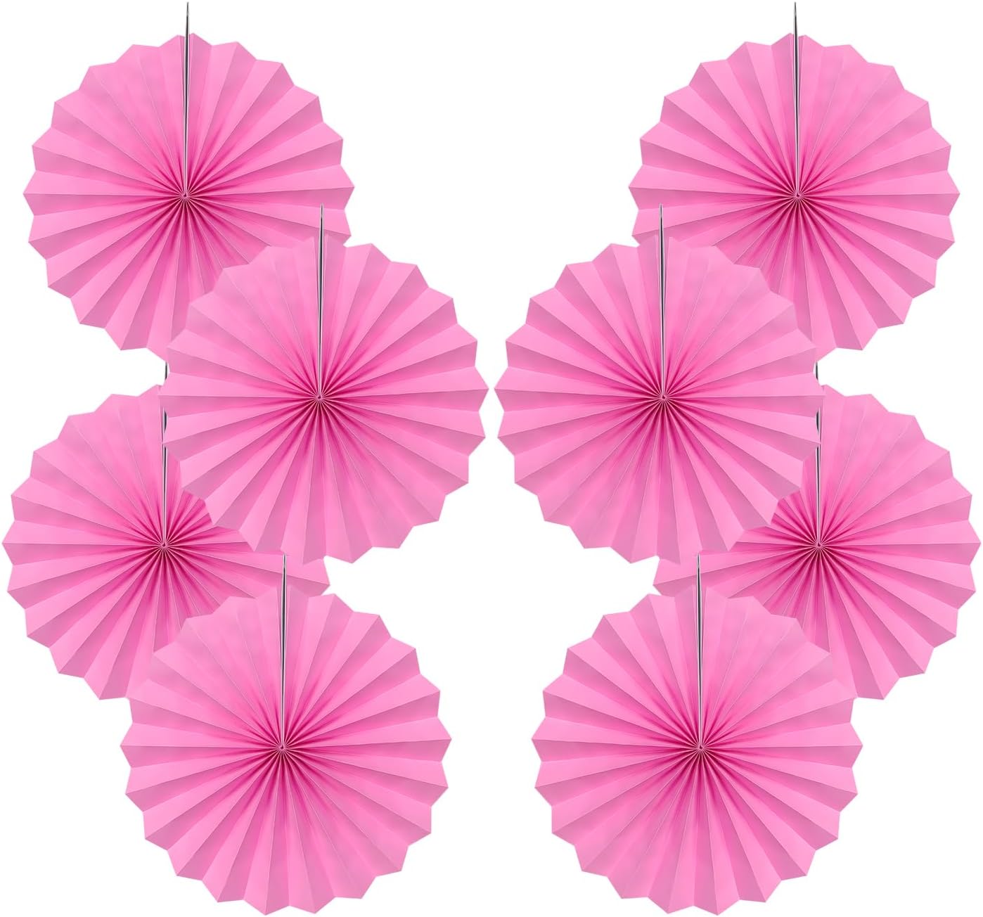 Red Hanging Paper Fans,Red Accessories Paper Decorations for Party,Valentines Day Decorations,Photo Booth Props Decor,12in Hanging Paper Fans 30 Color DIY Set (Magenta)