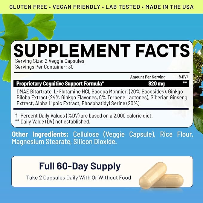 Brain Boost Nootropic Supplement 60 Capsules