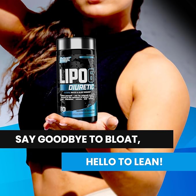 Nutrex Research - Lipo 6 Black Diuretic Water Pills (80 Caps) - Diuretics Reduce Bloat, Water Weight & Enhances Muscle Definition - Water Pill Bloating Relief - Diuretics for Water Retention Pills