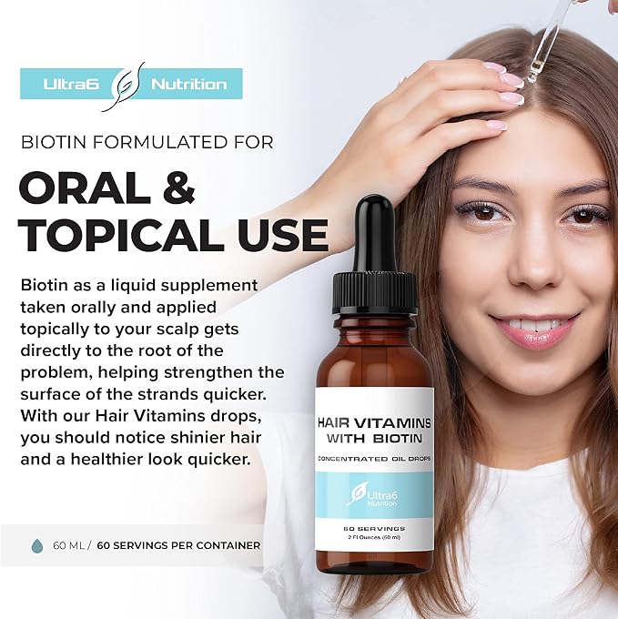 Liquid Biotin with Hair Vitamins, Vitamin B6. for