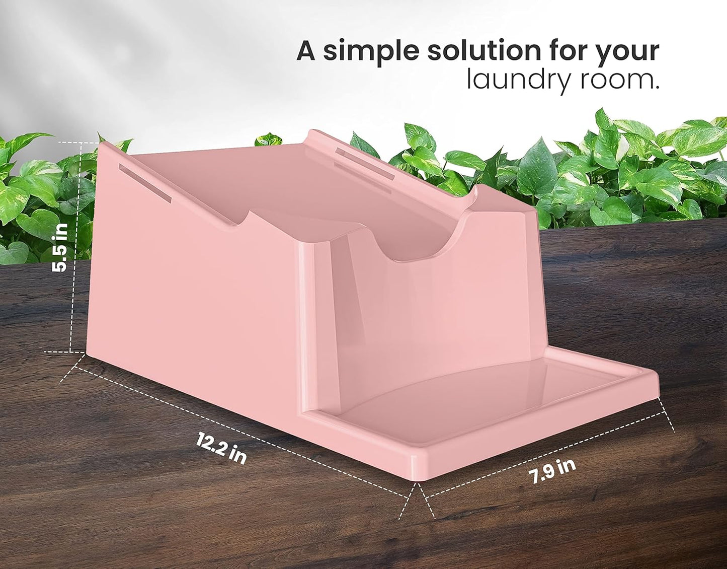 TidyFriend Laundry Detergent Holder Stand Organizer with Drip Tray, 2 Pack Laundry Soap Holder with Non-Slip Rubber Feet for Washing Space Organization, Angled Downward Slope for Easy Pouring (Rose)