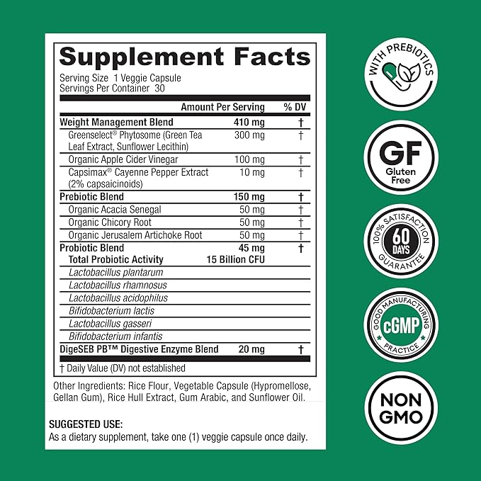 Physician's CHOICE Probiotics for Weight Management 6 Probiotic 30 CT