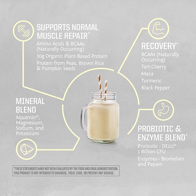 Sunwarrior Vegan Protein Powder USDA Organic Protein Powder Blend | Plant Based BCAA Sugar Free Gluten Free Non-GMO Dairy Free | Vanilla 4.96lbs | Sport Organic Active Protein