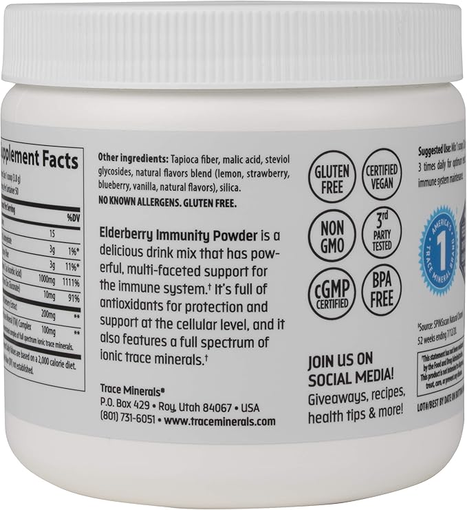 Trace Minerals | Elderberry Immunity Powder 6.7 oz